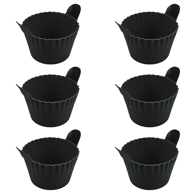 4-6 reusable silicone air fryer liners & baking cups – non-stick kitchen tools for eggs, cakes, meatballs. - Moze