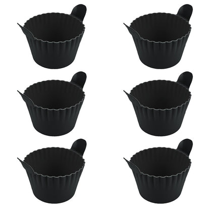 4-6 reusable silicone air fryer liners & baking cups – non-stick kitchen tools for eggs, cakes, meatballs. - Moze