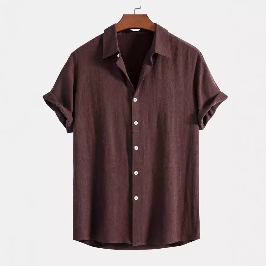 Men's Stand Collar Slim Fit Linen-Cotton Suit Set - Moze