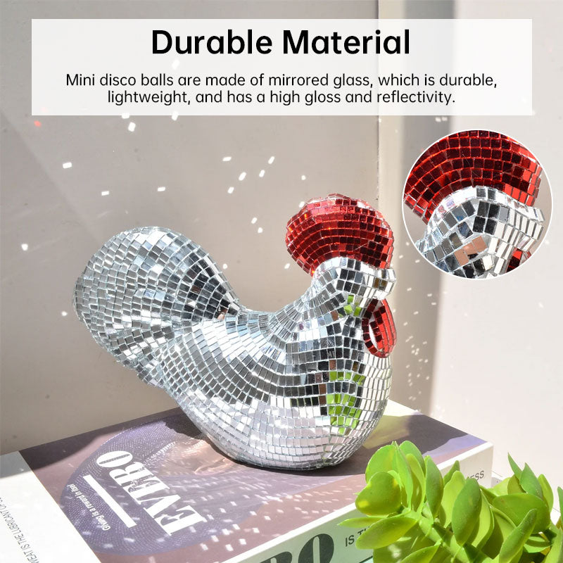 Ornamental Chicken Sculpture with Mirror Tiles - Moze