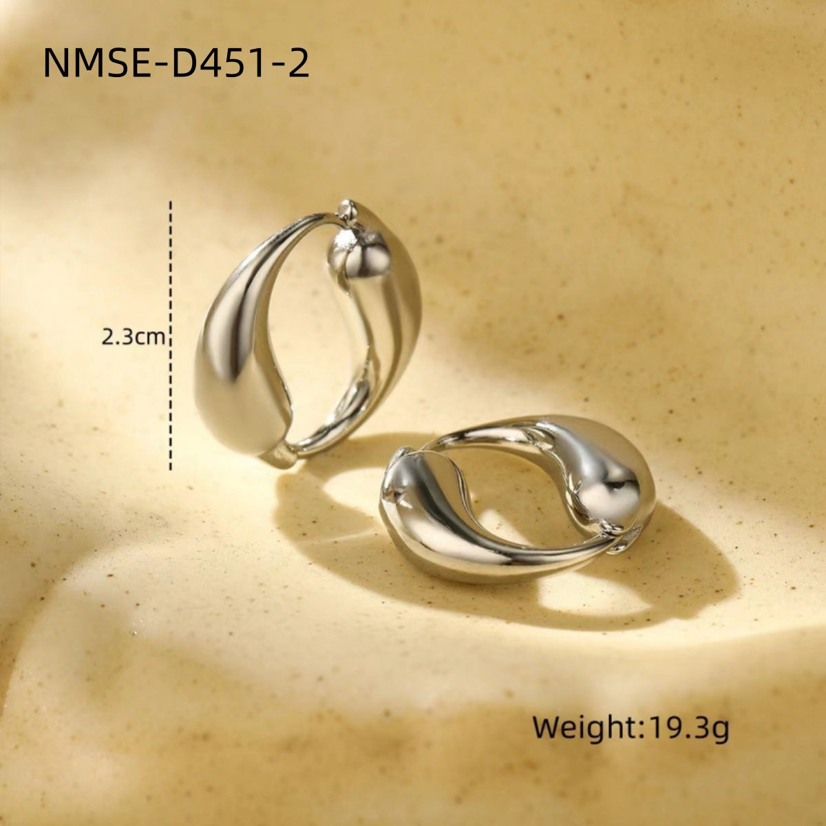 Creative O-shaped Stainless Steel Earrings with Gold Finish, Two Teardrop Loop Titanium Steel Hoop Earrings - Moze