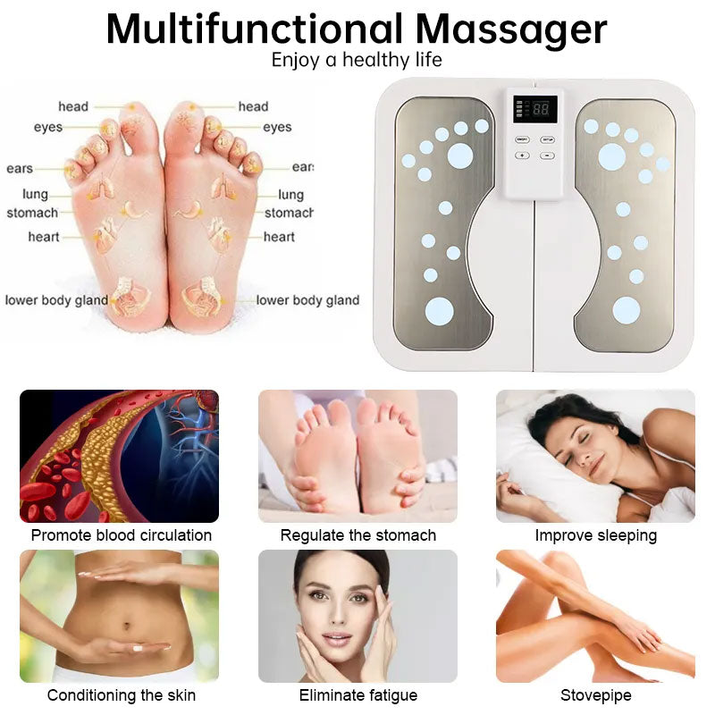 Folding USB-C Rechargeable Foot Massager with Multi-Mode Acupoint Stimulation, Portable Meridian Activation Device D238 - Moze
