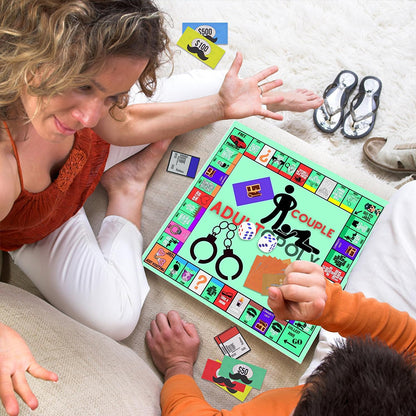 Adultopoly Board Game: A funny, portable couple game for date nights. Ideal Valentine's gift for him & her. - Moze