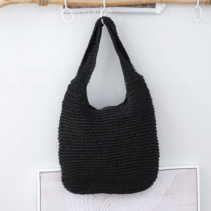 Handheld Bag Everyday Commute Versatile Woven Bag Vacation Shoulder Bag - Moze