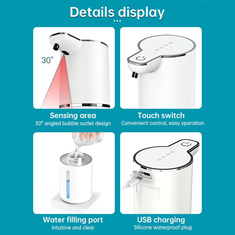 Touchless Sensor Soap Dispenser for Bathroom & Kitchen. Offers Foam and Liquid Modes. - Moze