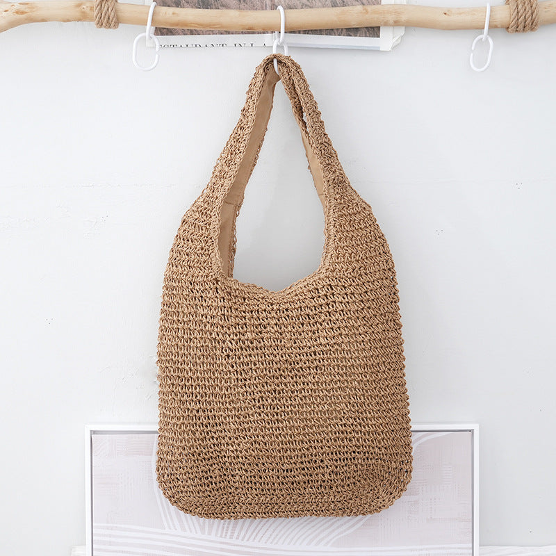 Handheld Bag Everyday Commute Versatile Woven Bag Vacation Shoulder Bag - Moze