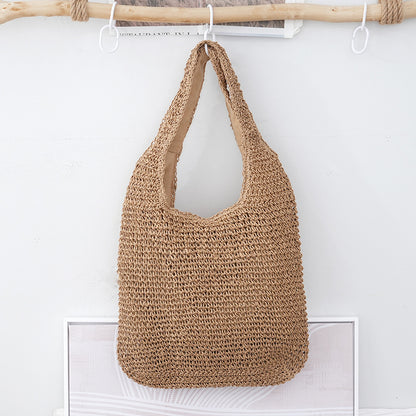 Handheld Bag Everyday Commute Versatile Woven Bag Vacation Shoulder Bag - Moze