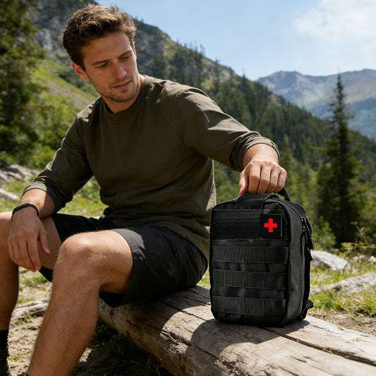 Multi-functional Outdoor First Aid Kit, Emergency Survival Gear with Trauma Bag for Camping, Hiking, Hunting Adventures - Moze