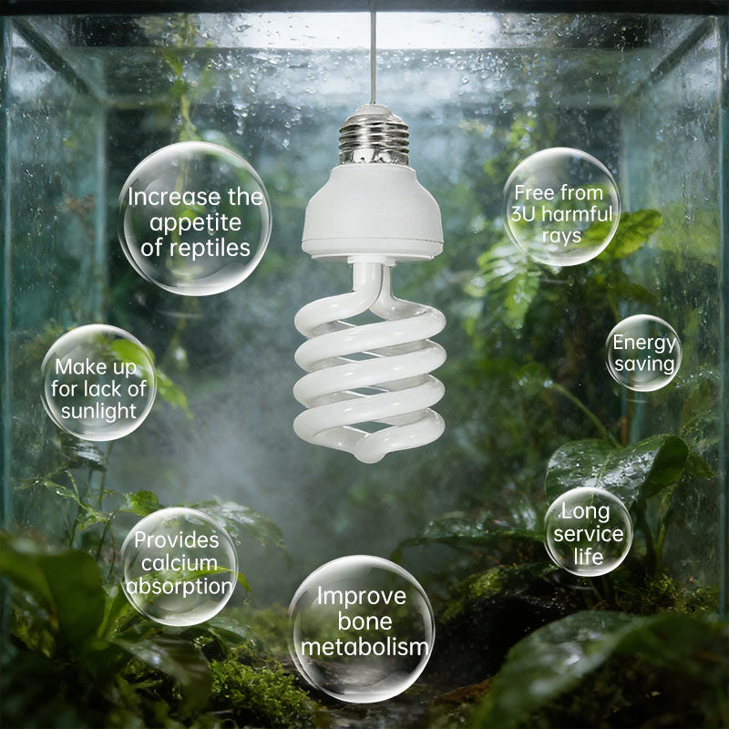 UVB 5.0 10.0 Reptile Heating Lamp13W 26W UVB Rays Energy Heating Light EU/US Calcium-enriched Bulb Lamp for Turtle Lizard Snake - Moze