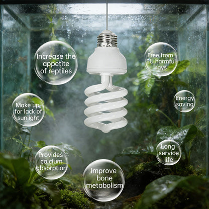 UVB 5.0 10.0 Reptile Heating Lamp13W 26W UVB Rays Energy Heating Light EU/US Calcium-enriched Bulb Lamp for Turtle Lizard Snake - Moze
