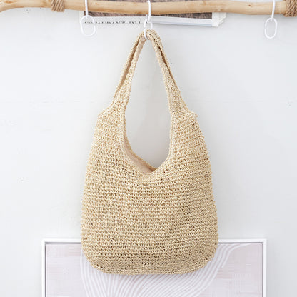 Handheld Bag Everyday Commute Versatile Woven Bag Vacation Shoulder Bag - Moze