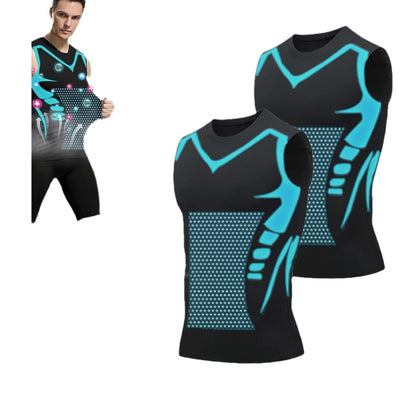 Quick-dry Men's Sports Fitted Short Sleeve Highly Elastic Breathable Moisture-wicking Fitness Training Vest - Moze