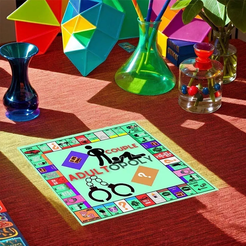 Adultopoly Board Game: A funny, portable couple game for date nights. Ideal Valentine's gift for him & her. - Moze