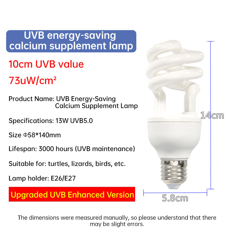 UVB 5.0 10.0 Reptile Heating Lamp13W 26W UVB Rays Energy Heating Light EU/US Calcium-enriched Bulb Lamp for Turtle Lizard Snake - Moze