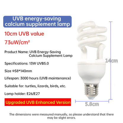 UVB 5.0 10.0 Reptile Heating Lamp13W 26W UVB Rays Energy Heating Light EU/US Calcium-enriched Bulb Lamp for Turtle Lizard Snake - Moze