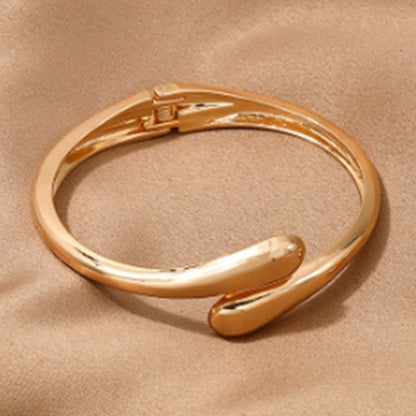 Simple heavy metal temperament geometric circular smooth surface women's collar bracelet ring jewelry - Moze