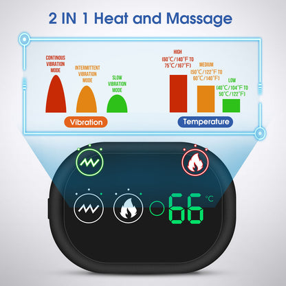 Massage Shoulder Support with Touchscreen Controller, Rechargeable Vibrating Heat Therapy Shoulder Massager Belt - Moze