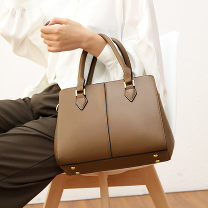 Elegant PU Shoulder Handbag for Women with Zipper - Moze
