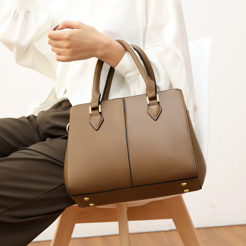 Elegant PU Shoulder Handbag for Women with Zipper - Moze