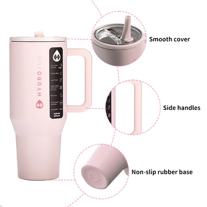 HydroJug Traveler: 32OZ/40OZ, stainless steel, vacuum insulated. Straw lid, double-wall thermal.car mug - Moze