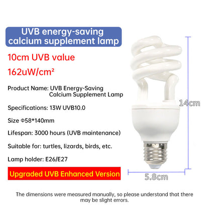 UVB 5.0 10.0 Reptile Heating Lamp13W 26W UVB Rays Energy Heating Light EU/US Calcium-enriched Bulb Lamp for Turtle Lizard Snake - Moze