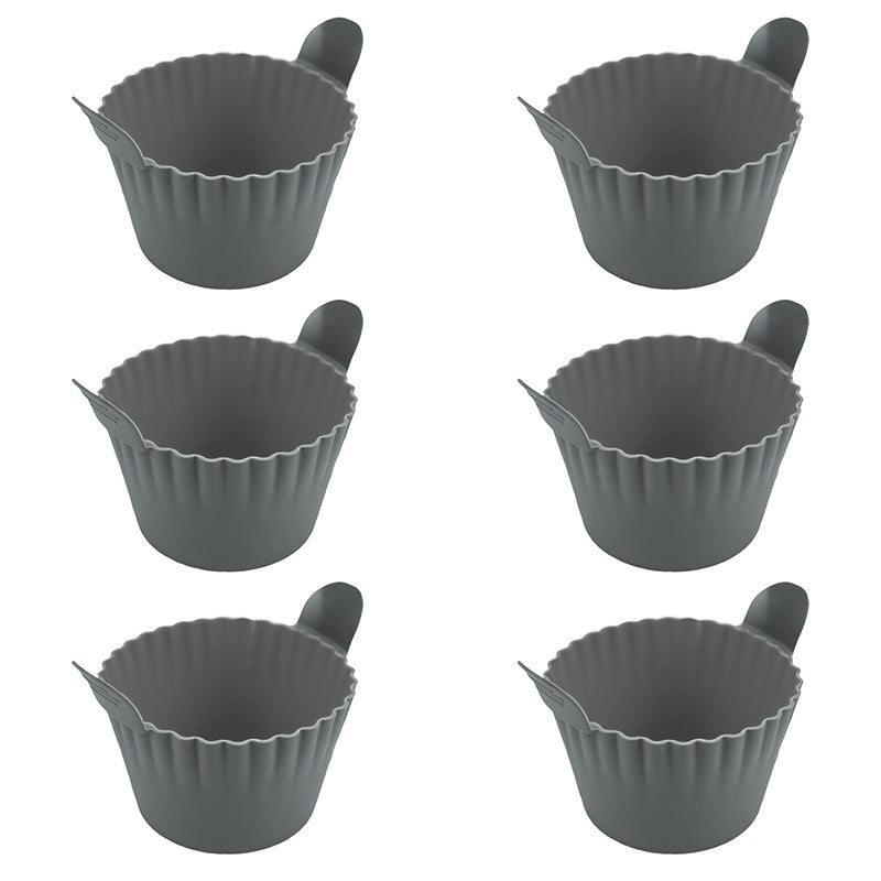 4-6 reusable silicone air fryer liners & baking cups – non-stick kitchen tools for eggs, cakes, meatballs. - Moze