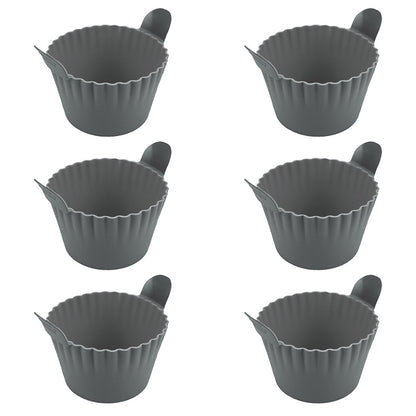 4-6 reusable silicone air fryer liners & baking cups – non-stick kitchen tools for eggs, cakes, meatballs. - Moze