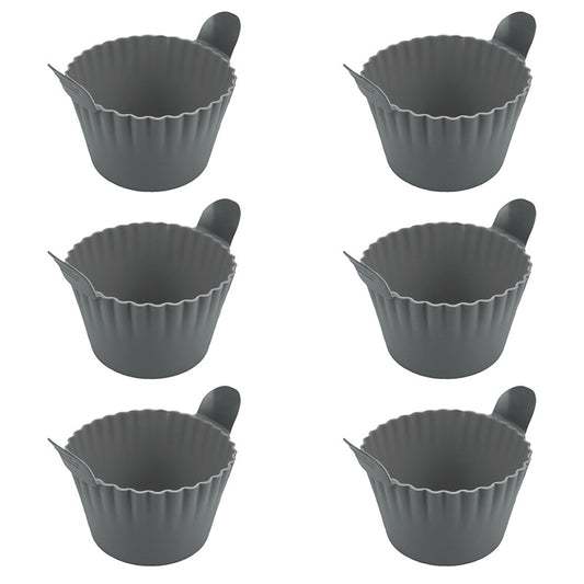 4-6 reusable silicone air fryer liners & baking cups – non-stick kitchen tools for eggs, cakes, meatballs. - Moze