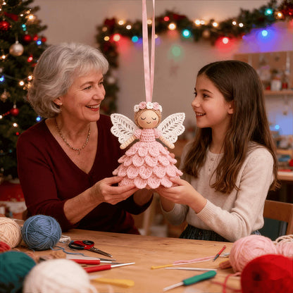 DIY Crochet Angel Decoration Kit – Handmade Craft Supplies for Christmas Tree Ornaments - Moze