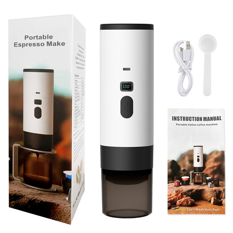 Portable Wireless 3-in-1 Espresso Maker, 7800mAh, Car/Home/Camping, Ground/Capsule Coffee. - Moze