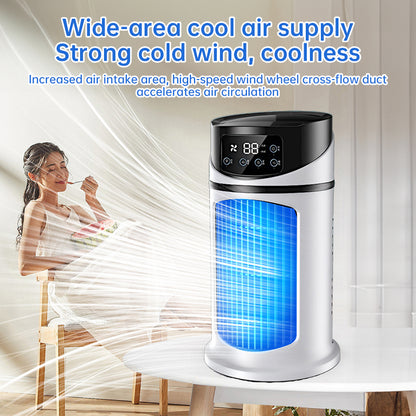 Six - speed timed silent AC cooling fan, new mini portable AC, USB air cooler, bladeless electric fan. - Moze