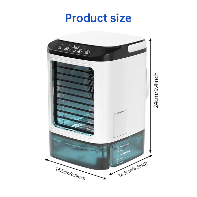 3-speed Portable Mini Air Cooler (900ML Tank) - Fan & Humidifier. For bedroom/office. - Moze