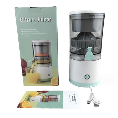 Portable USB - rechargeable slow juicer for oranges, lemons & other fruits. A handy electric blender for home kitchens. - Moze