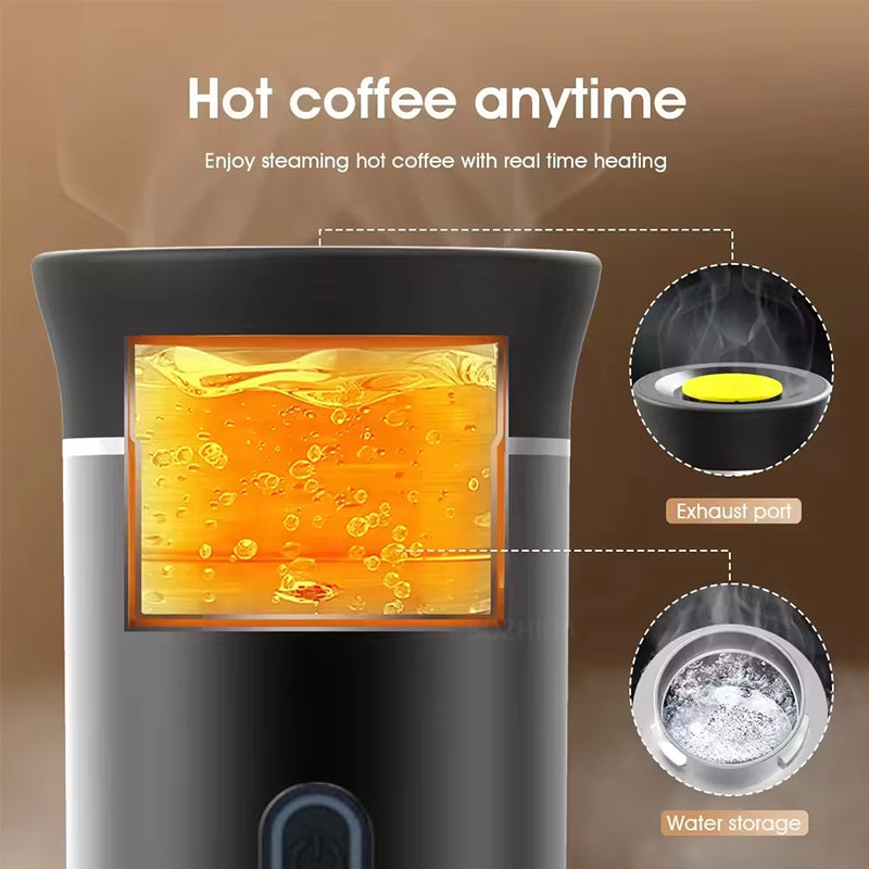 2025 Upgraded 3-in-1 Cordless Coffee Maker - 20Bar Portable for Car/Camping/Home, Capsule/Powder, USB Fast Heat - Moze