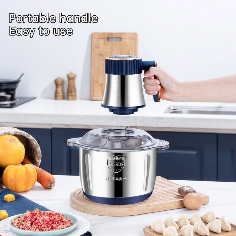 Electric Meat Grinders, 5L Food Processor, Stainless Steel Multifunctional Vegetable Slicer, Kitchen Chopper & Mixer - Moze