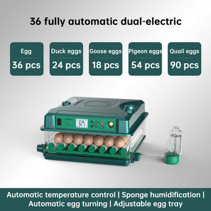 24/36 Egg Incubator Fully Automatic, Auto Turner & Temp Control, Dual Power 220V/12V Mini Poultry Hatcher for Chicken Duck - Moze