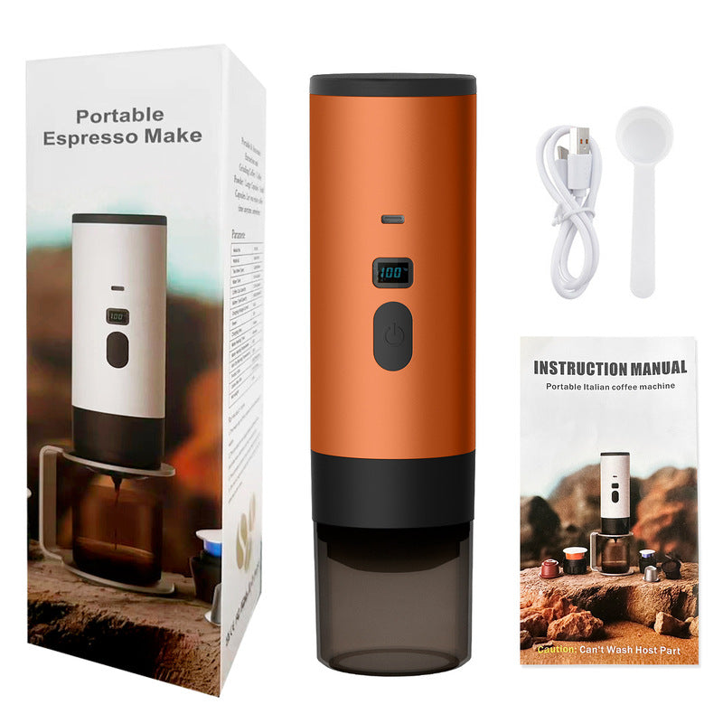 Portable Wireless 3-in-1 Espresso Maker, 7800mAh, Car/Home/Camping, Ground/Capsule Coffee. - Moze
