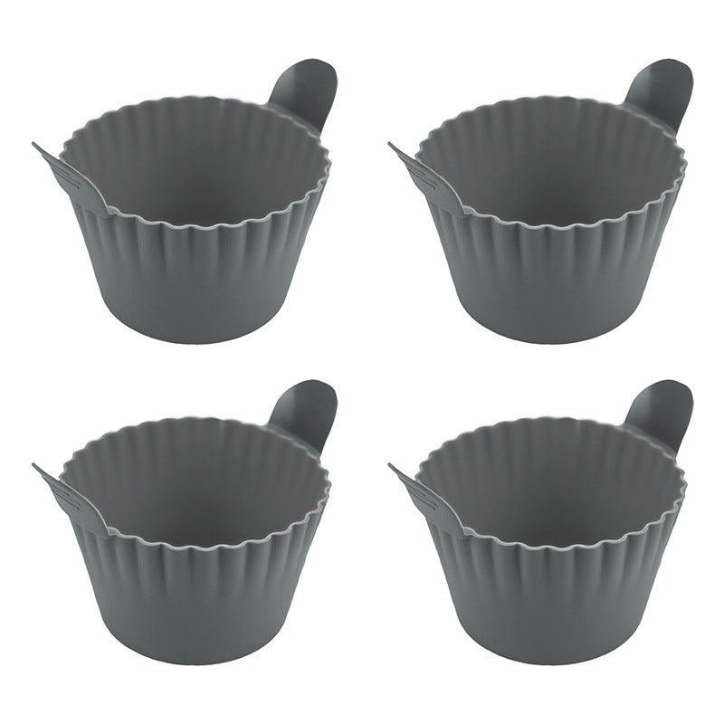 4-6 reusable silicone air fryer liners & baking cups – non-stick kitchen tools for eggs, cakes, meatballs. - Moze