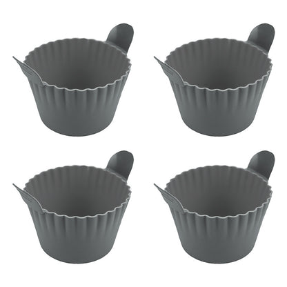 4-6 reusable silicone air fryer liners & baking cups – non-stick kitchen tools for eggs, cakes, meatballs. - Moze